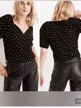Madewell polka dot corduroy top